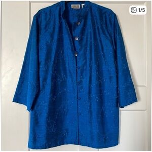 Chico's Silk Tunic in Cobalt Blue